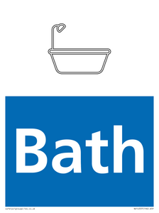 Bath Illustrated Dementia Friendly Sign NHS Style Blue